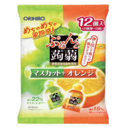 일본 오리히로 곤약젤리 청포도+오렌지 1봉지 (12개입)